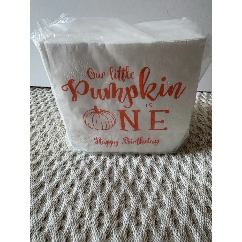 Our little Pumpkin is ONE Birthday 100 Cocktail Napkins by Sharkbliss